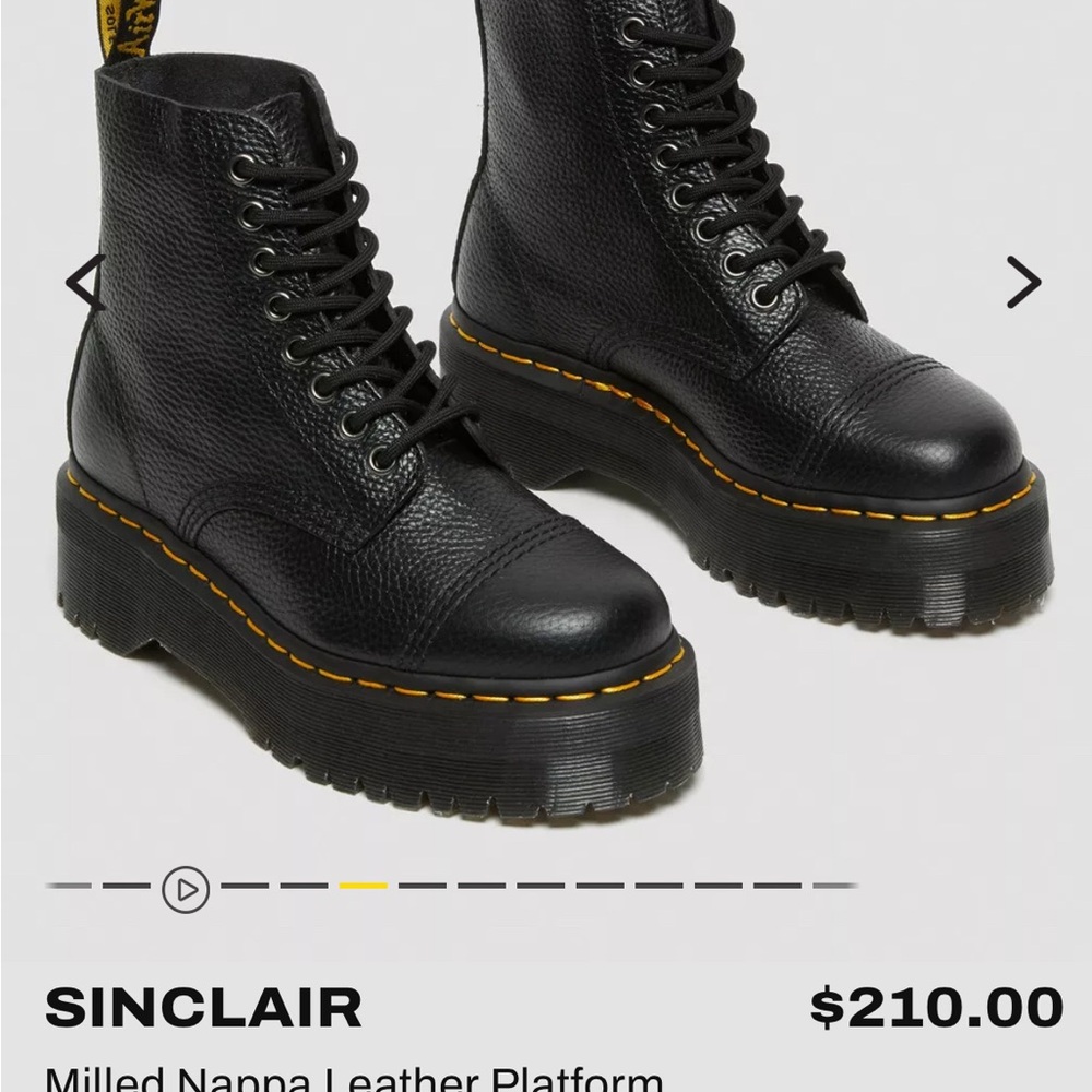 Doc Marten Black Leather Platform Boots
